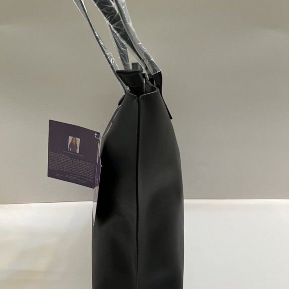 Joy Mangano Clothes It All E*Lite Leather RFID Safe Tote Black - NWT - Picture 6 of 10